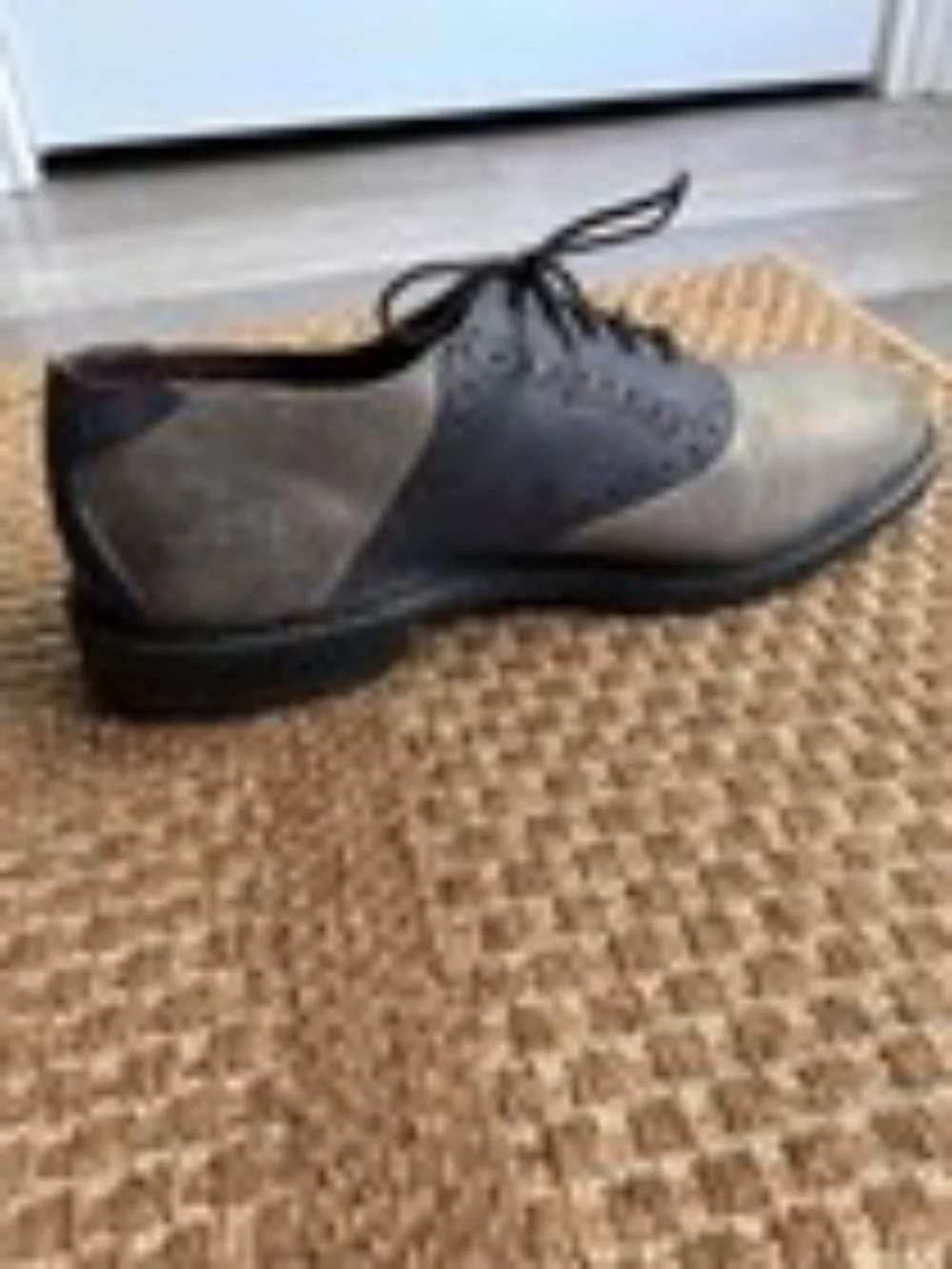 Allen Edmonds Pierpont gray blue leather dress saddle shoes 10D nwob new